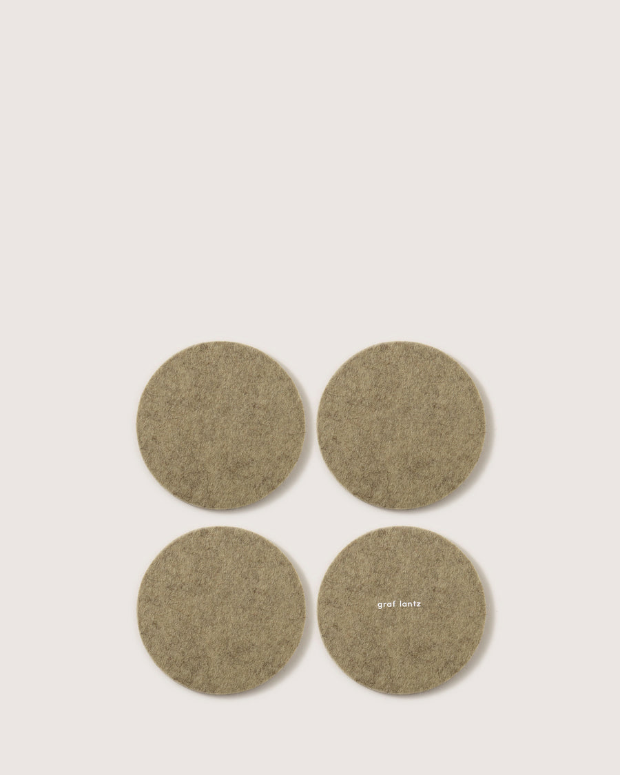 Bierfilzl Merino Wool Round Coaster Solid 4 Pack