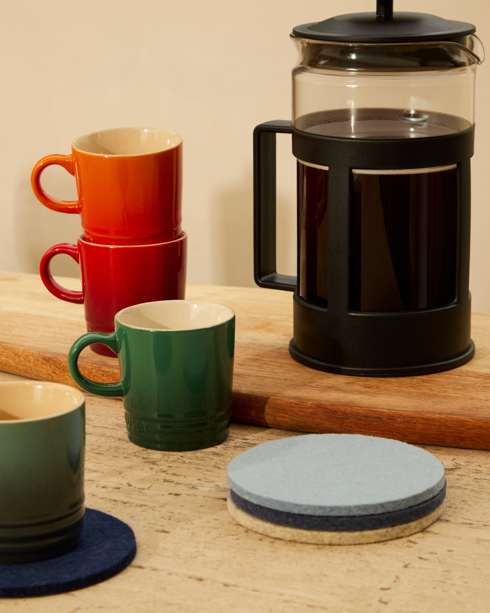 Bierfilzl Merino Wool Round Coaster Multi 4 Pack — Final Sale