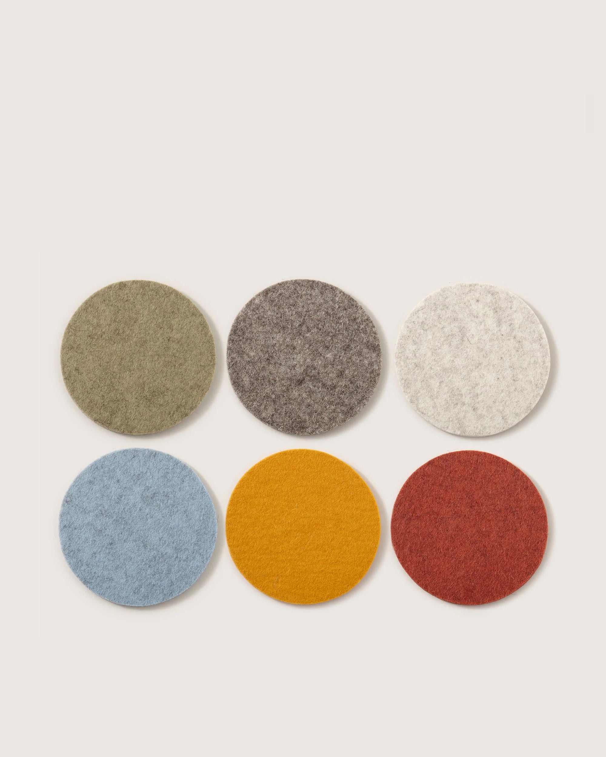 Merino Wool Round Coaster Multi 6 Pack in Desert Sun | Graf Lantz