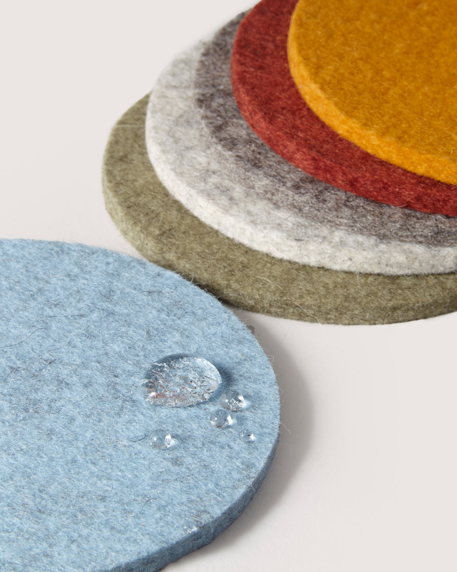 Bierfilzl Merino Wool Round Coaster Multi 6 Pack