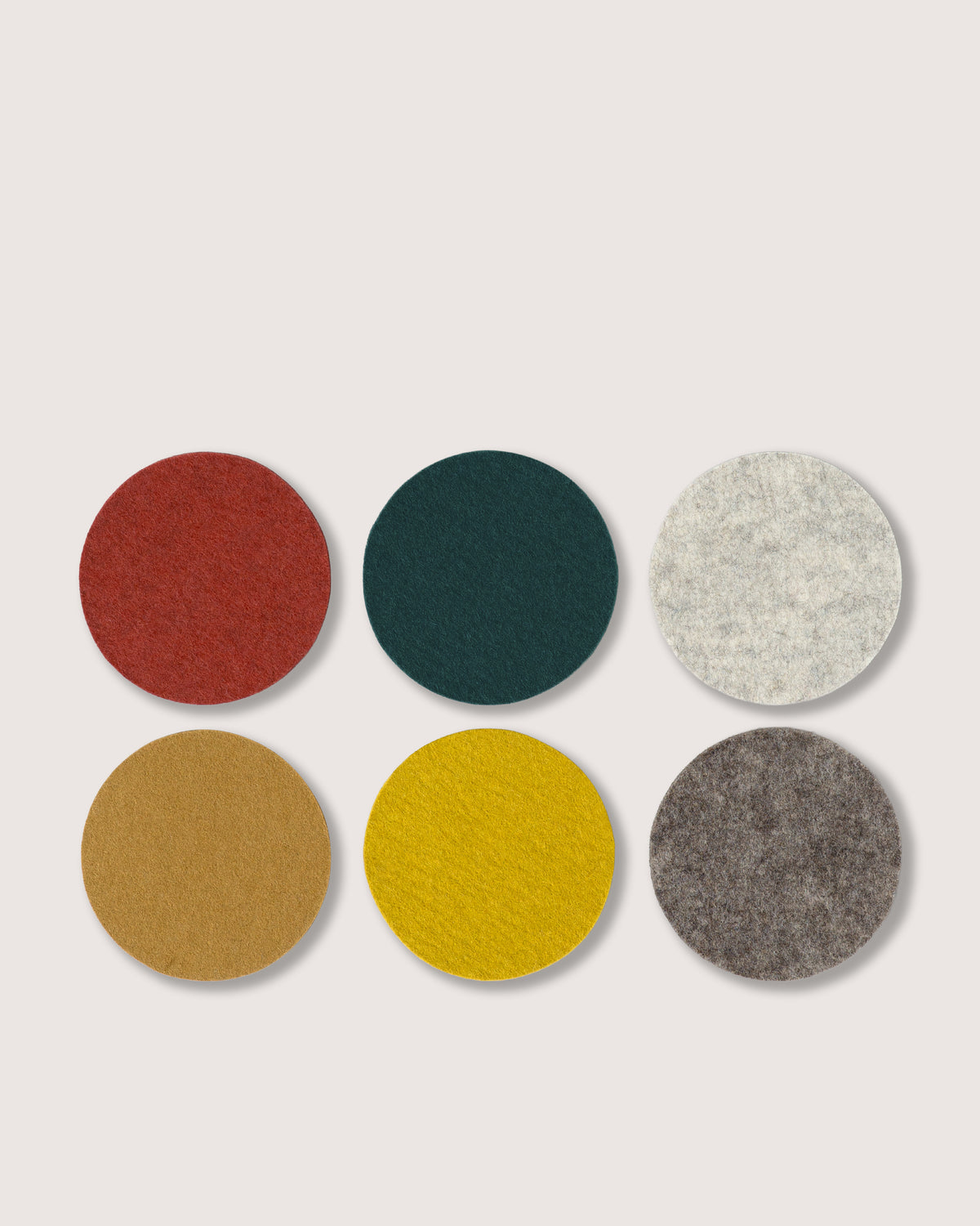 Bierfilzl Merino Wool Round Coaster Multi 6 Pack