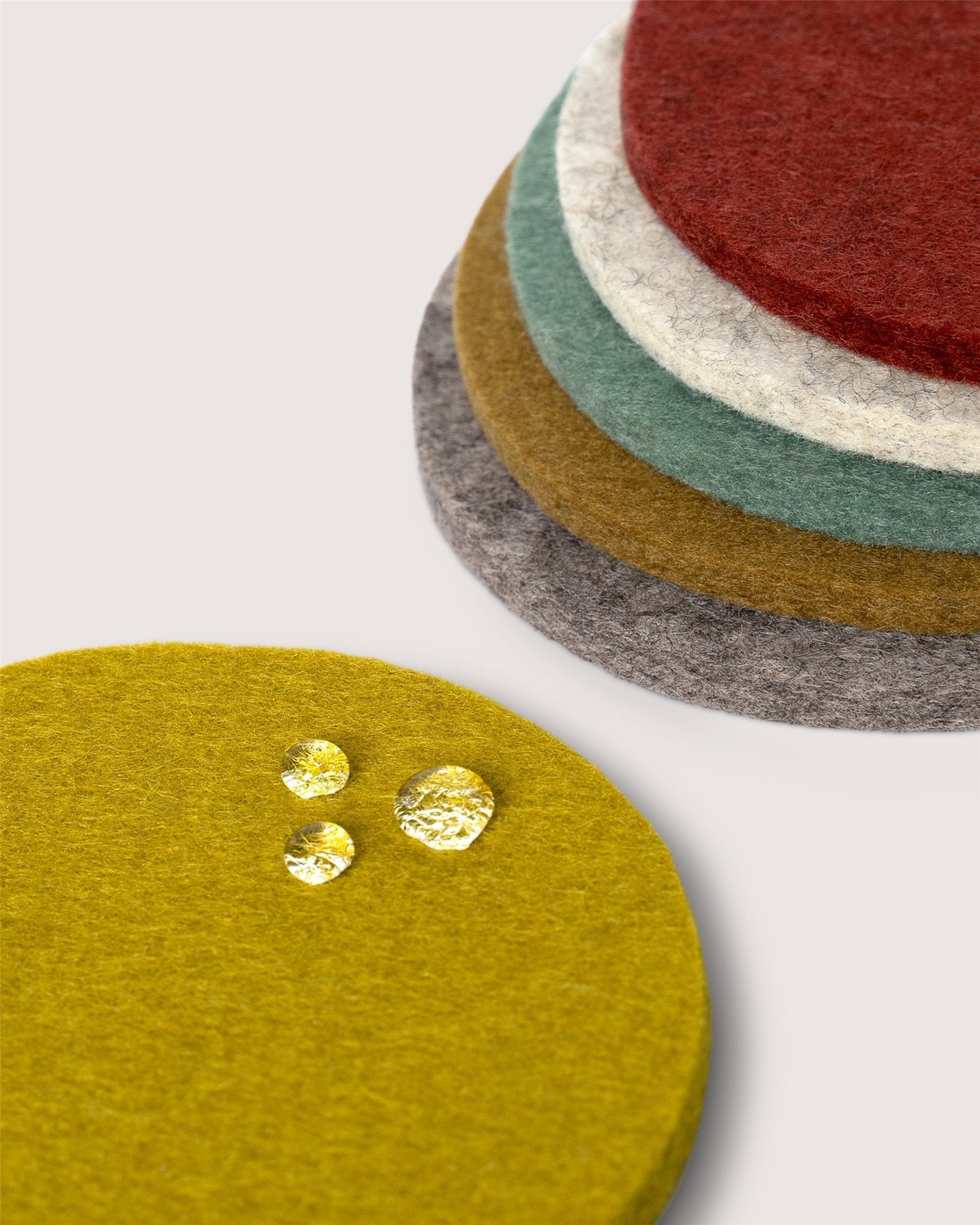 Bierfilzl Merino Wool Round Coaster Multi 6 Pack