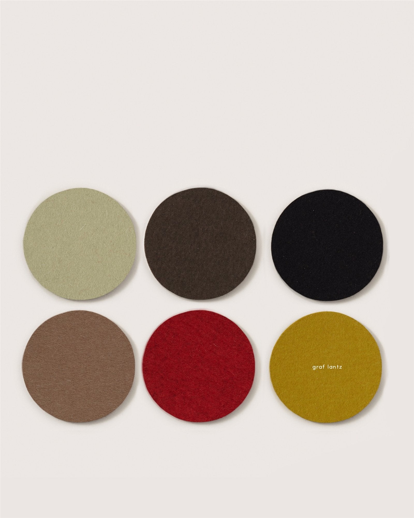 Bierfilzl Merino Wool Round Coaster Multi 6 Pack - DESERT SUN