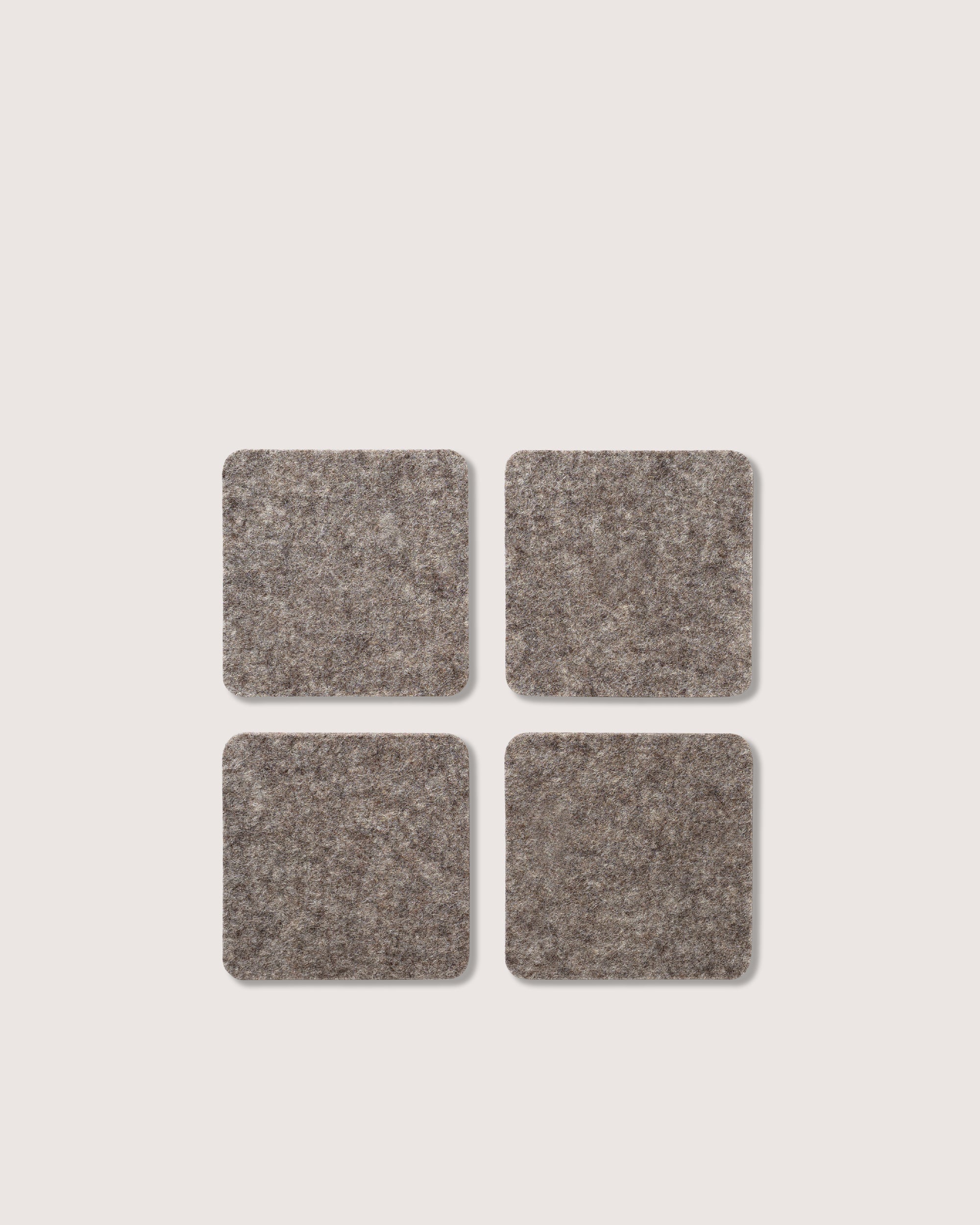 Bierfilzl Merino Wool Square Coaster Solid 4 Pack