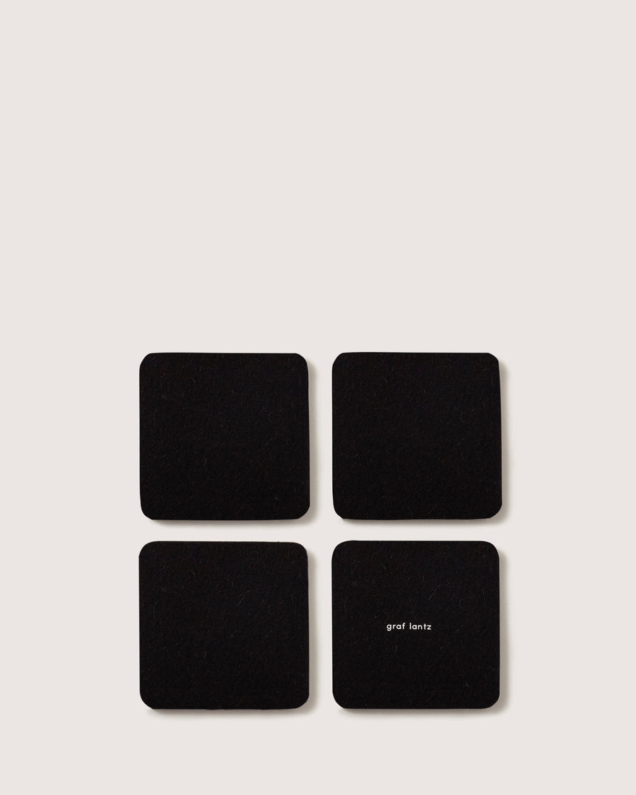 Bierfilzl Merino Wool Square Coaster Solid 4 Pack