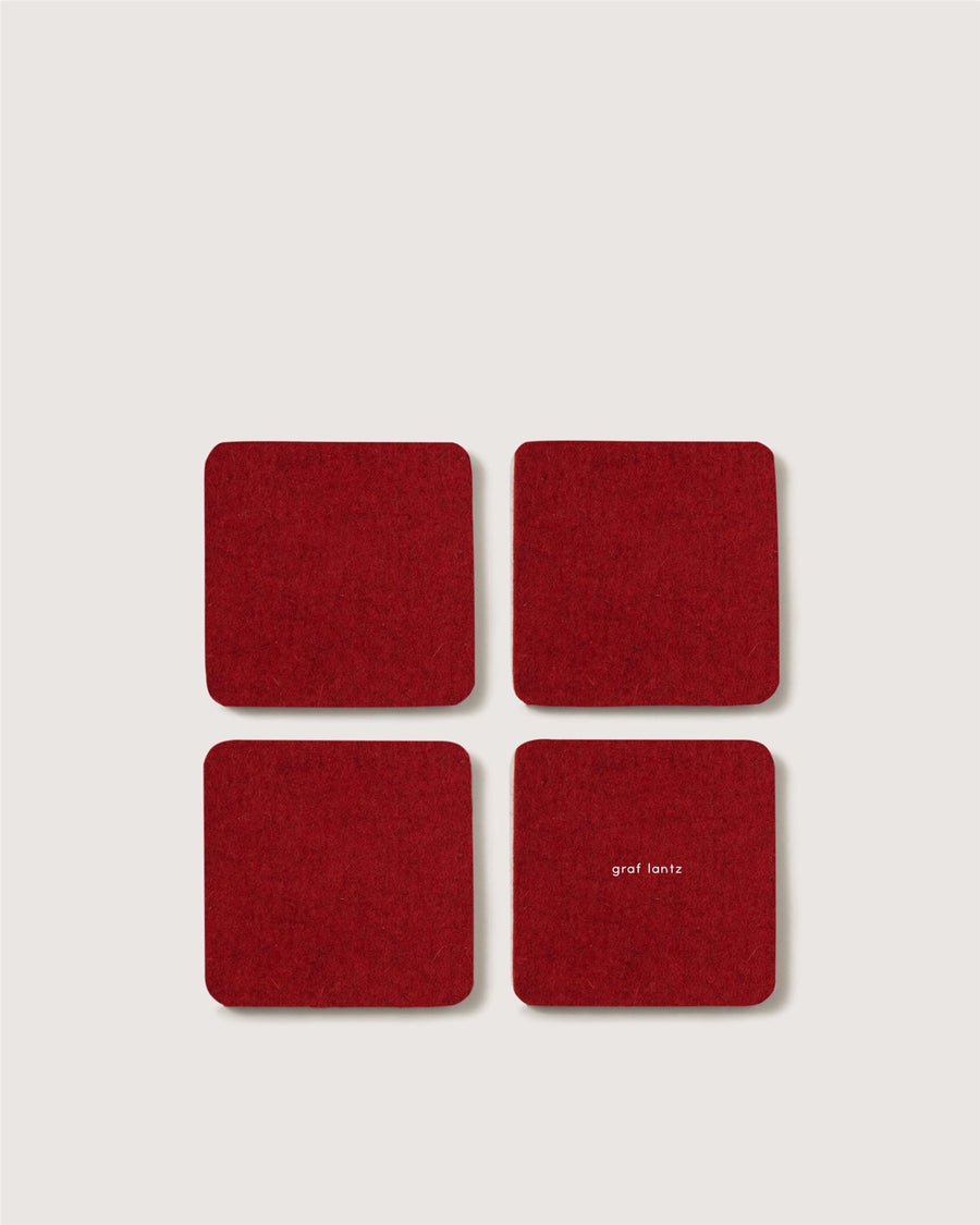 Bierfilzl Merino Wool Square Coaster Solid 4 Pack