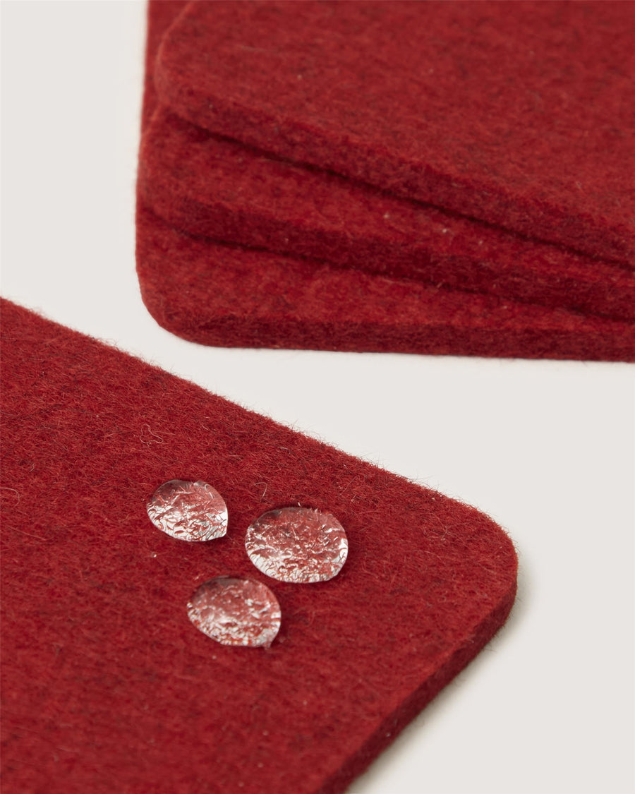 Bierfilzl Merino Wool Square Coaster Solid 4 Pack