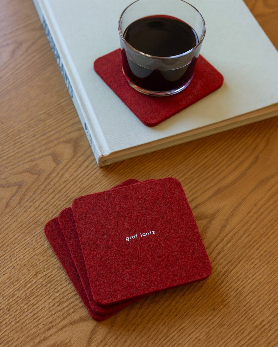 Bierfilzl Merino Wool Square Coaster Solid 4 Pack