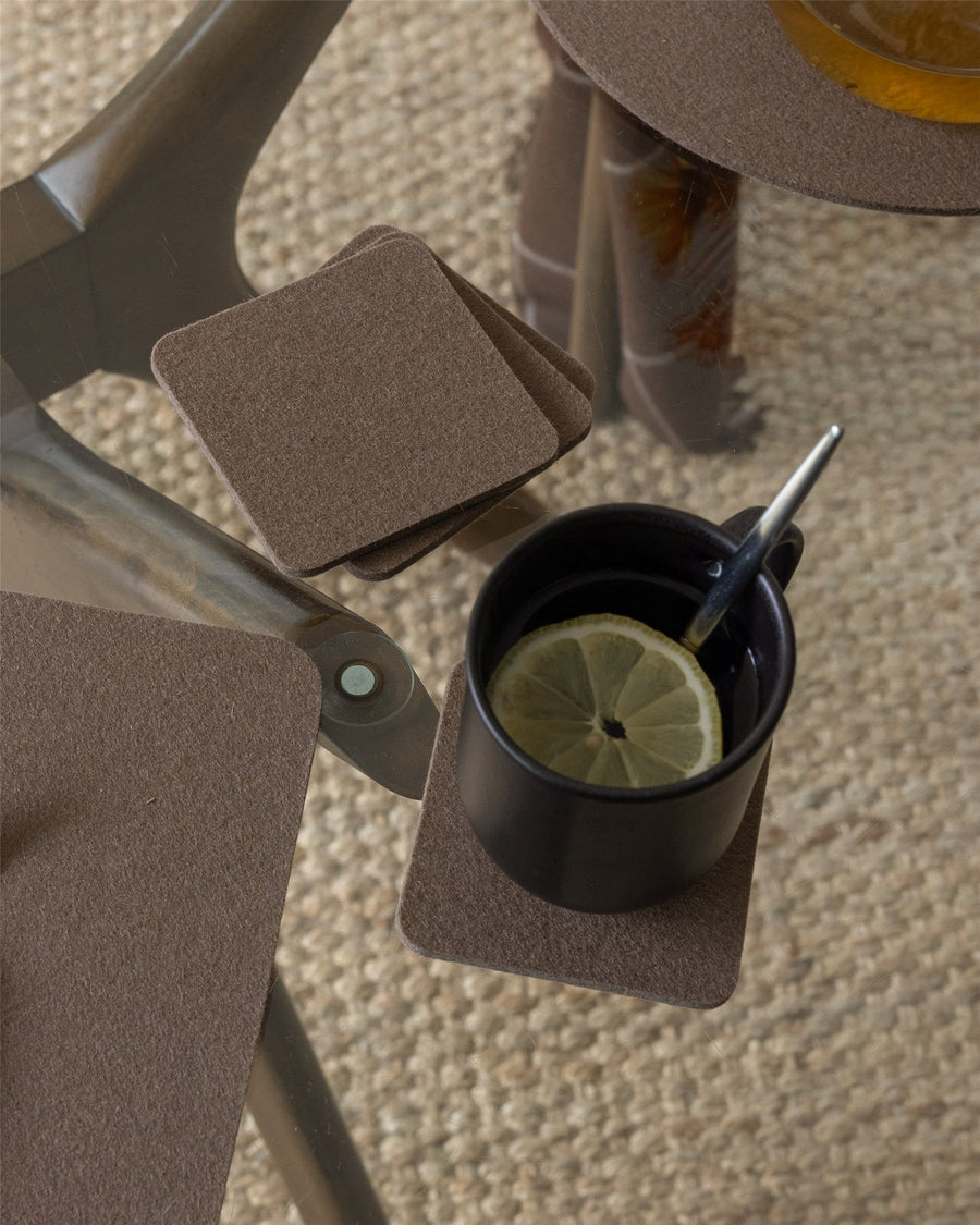 Bierfilzl Merino Wool Square Coaster Solid 4 Pack