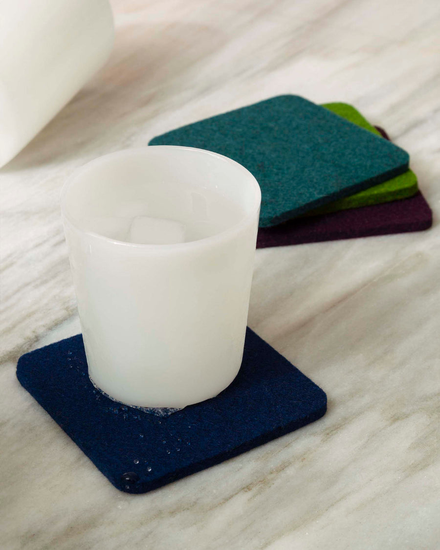 Bierfilzl Merino Wool Square Coaster Multi 4 Pack