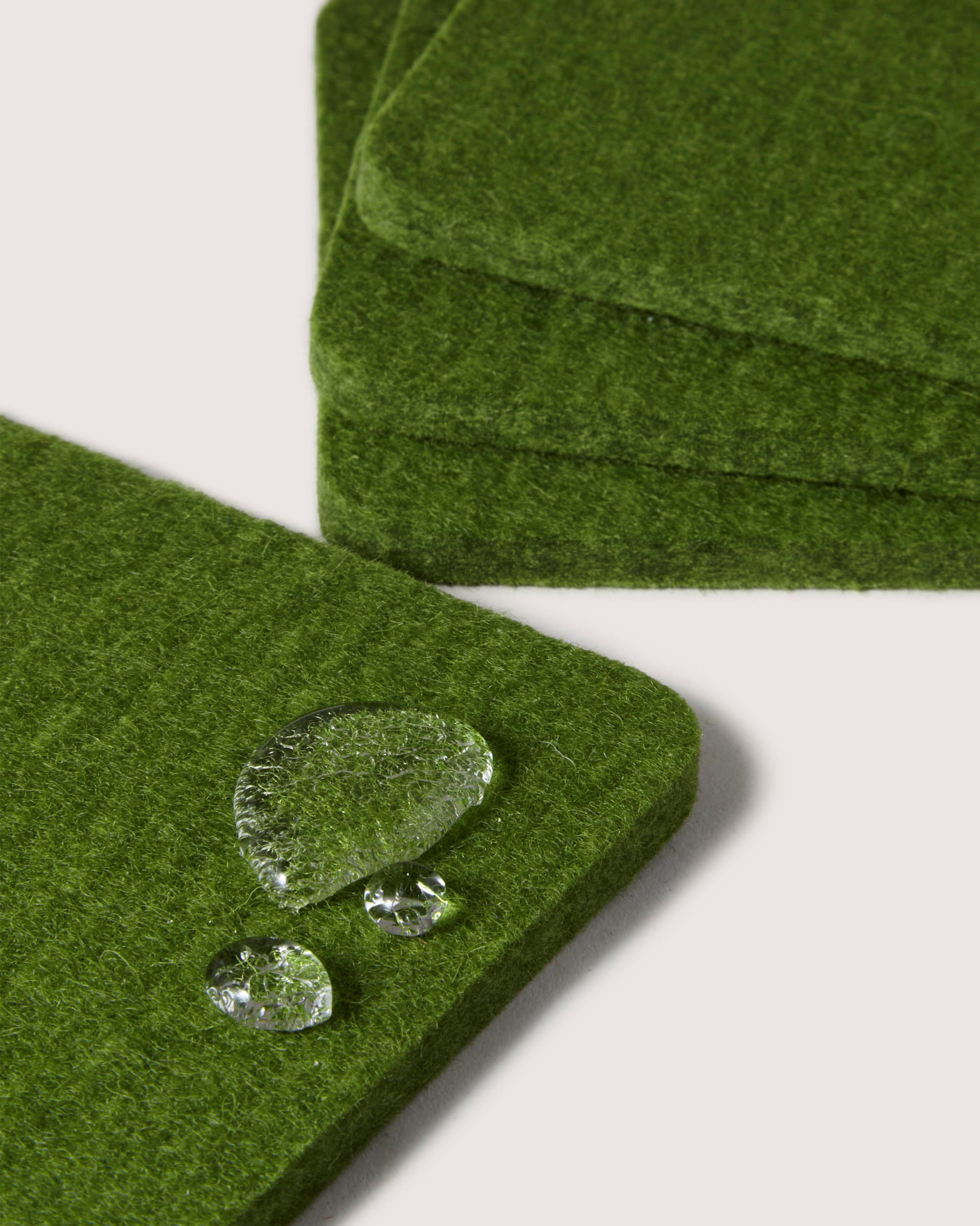 Merino Wool Square Coaster 4 Pack in Loden Green | Graf Lantz