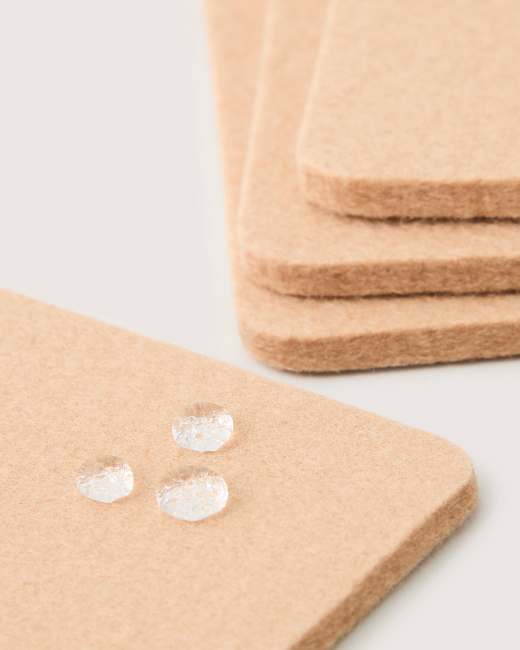 Bierfilzl Merino Wool Square Coaster Solid 4 Pack