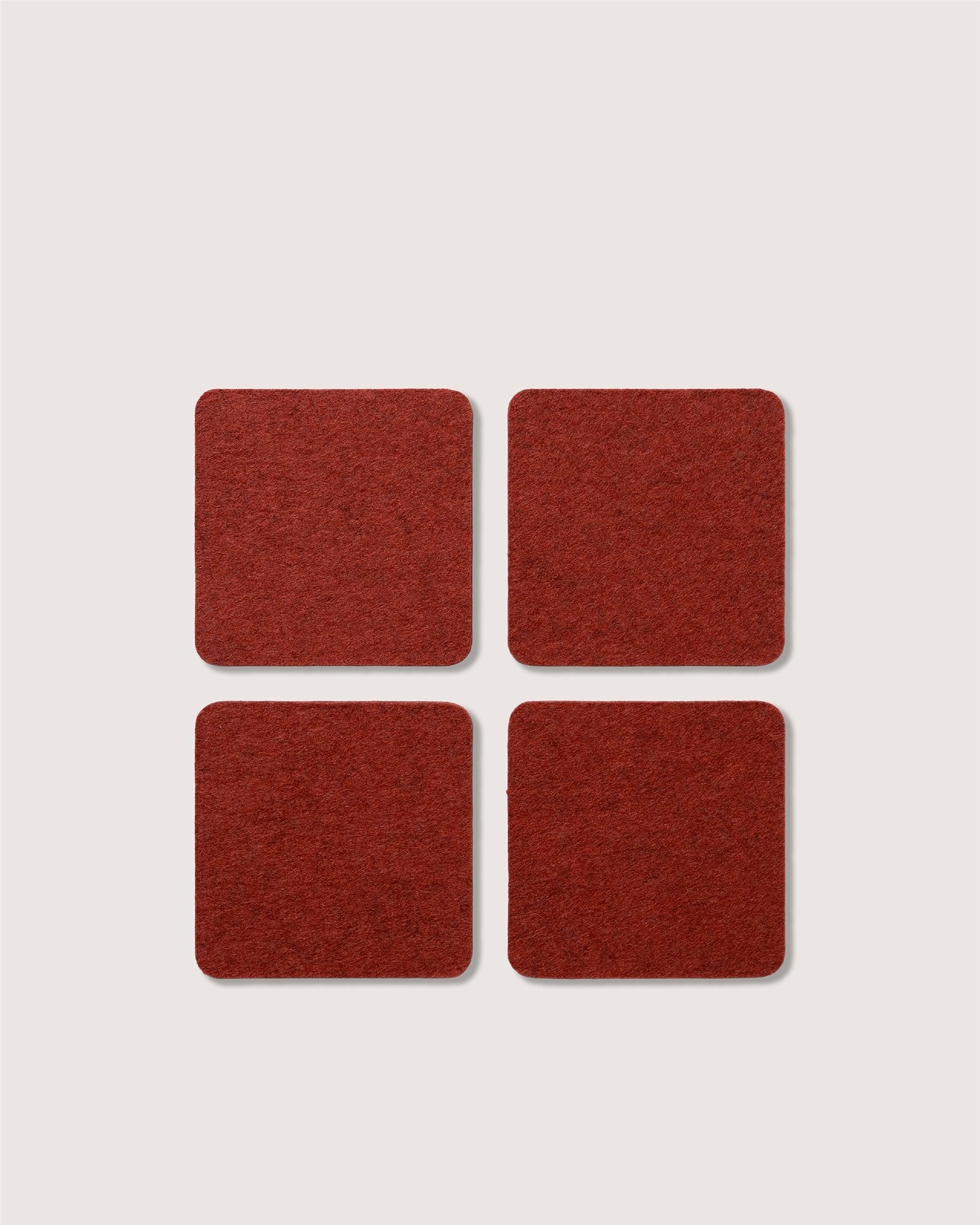Bierfilzl Merino Wool Square Coaster Solid 4 Pack