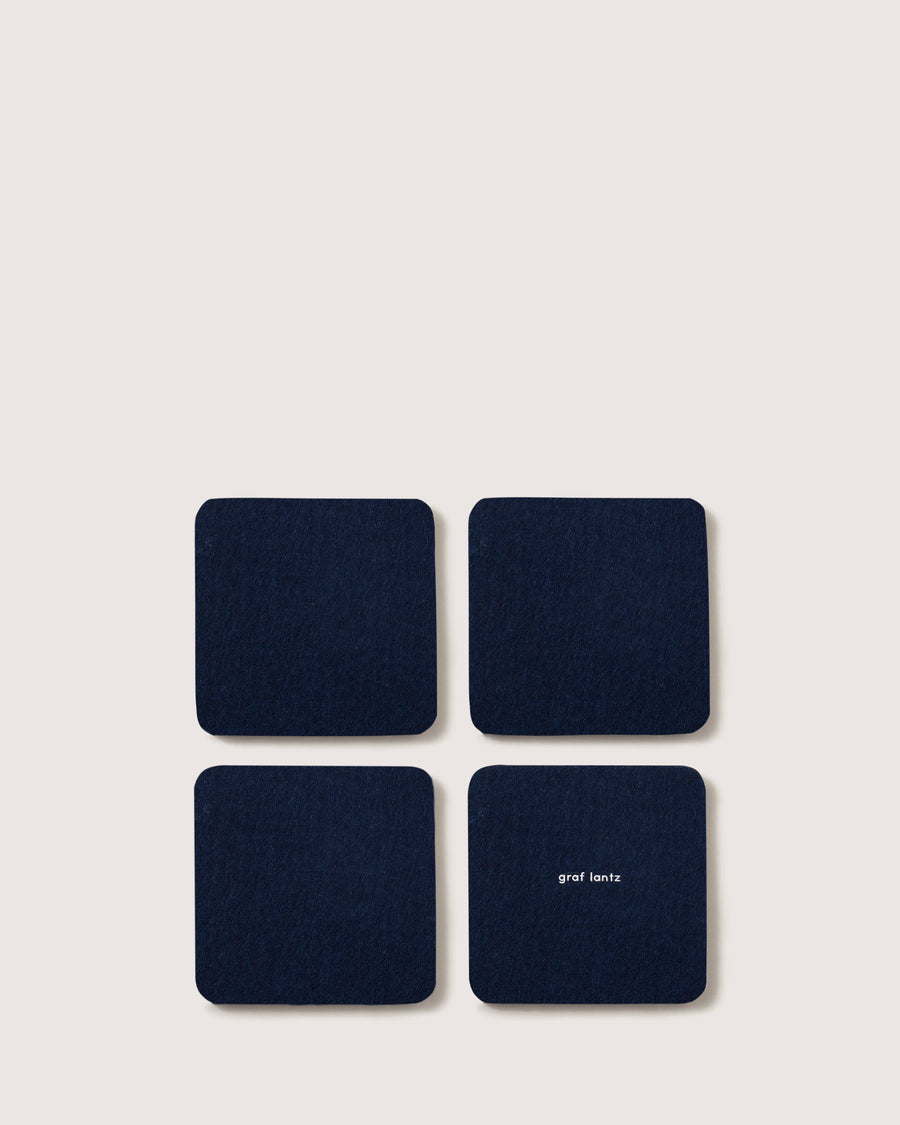 Bierfilzl Merino Wool Square Coaster Solid 4 Pack