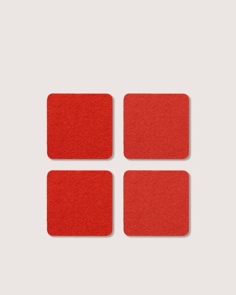 Merino Wool Square Coaster 4 Pack in Orange | Graf Lantz