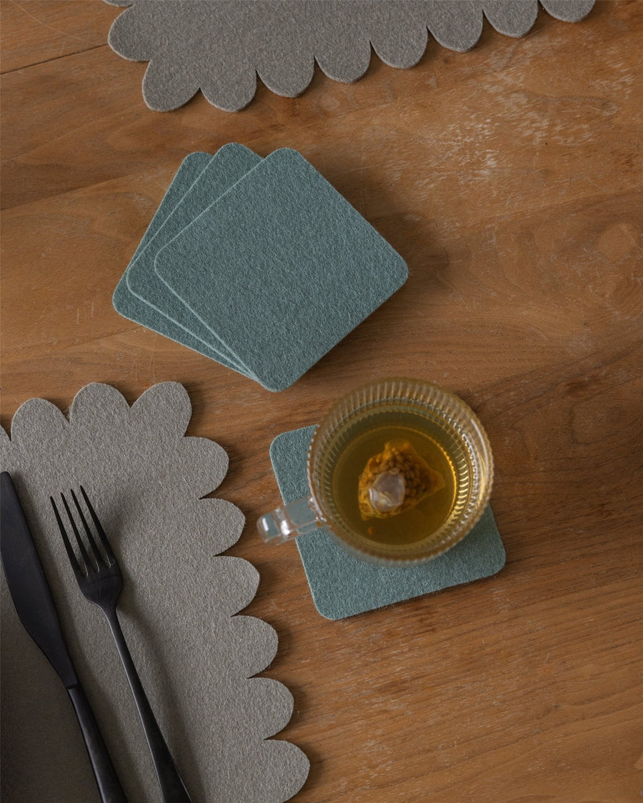 Bierfilzl Merino Wool Square Coaster Solid 4 Pack