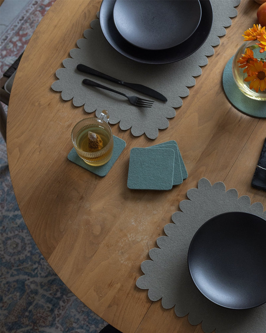 Bierfilzl Merino Wool Square Coaster Solid 4 Pack