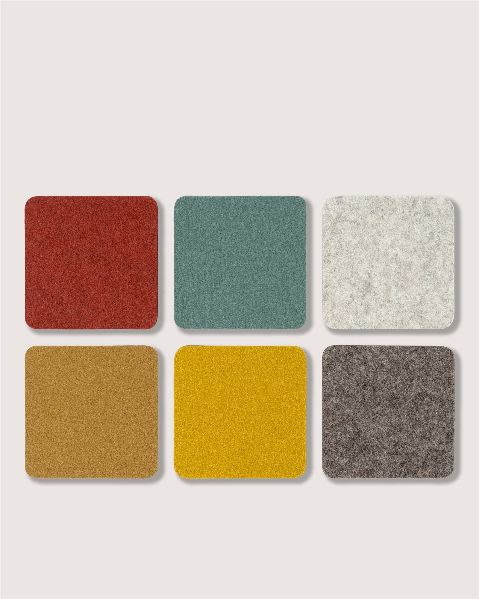 Bierfilzl Merino Wool Square Coaster Multi 6 Pack