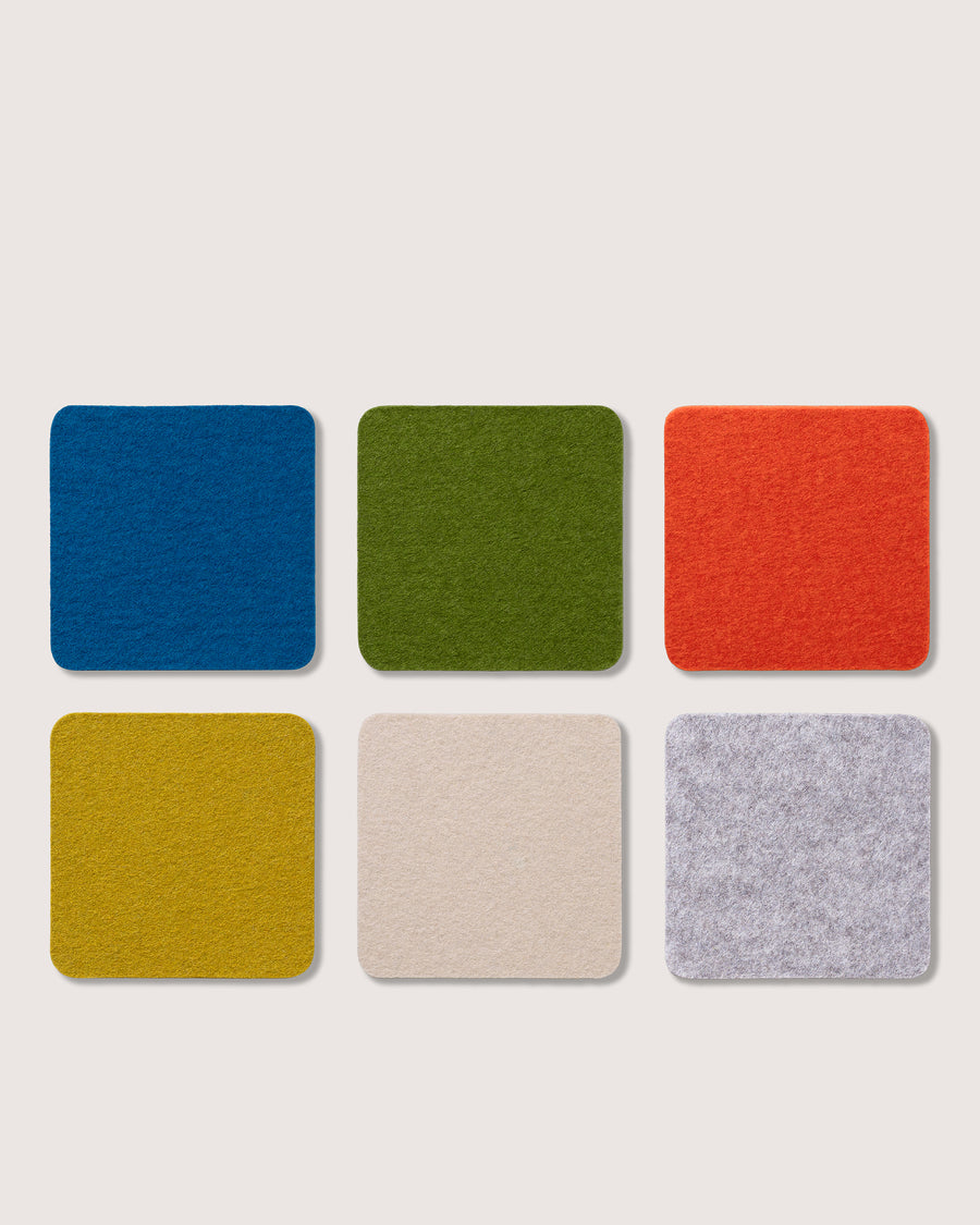 Merino Wool Square Coaster 6 Pack in Rainbow | Graf Lantz