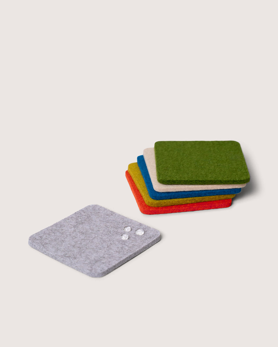 Merino Wool Square Coaster 6 Pack in Rainbow | Graf Lantz