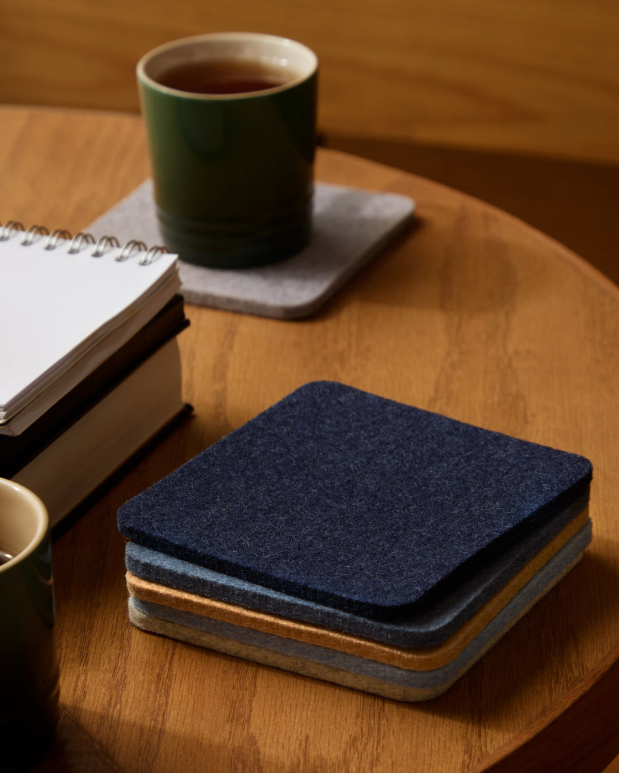 Merino Wool Square Coaster 6 Pack in Rainbow | Graf Lantz