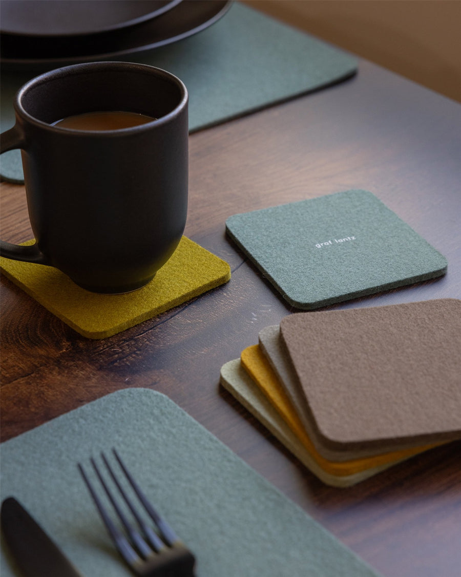 Bierfilzl Merino Wool Square Coaster Multi 6 Pack