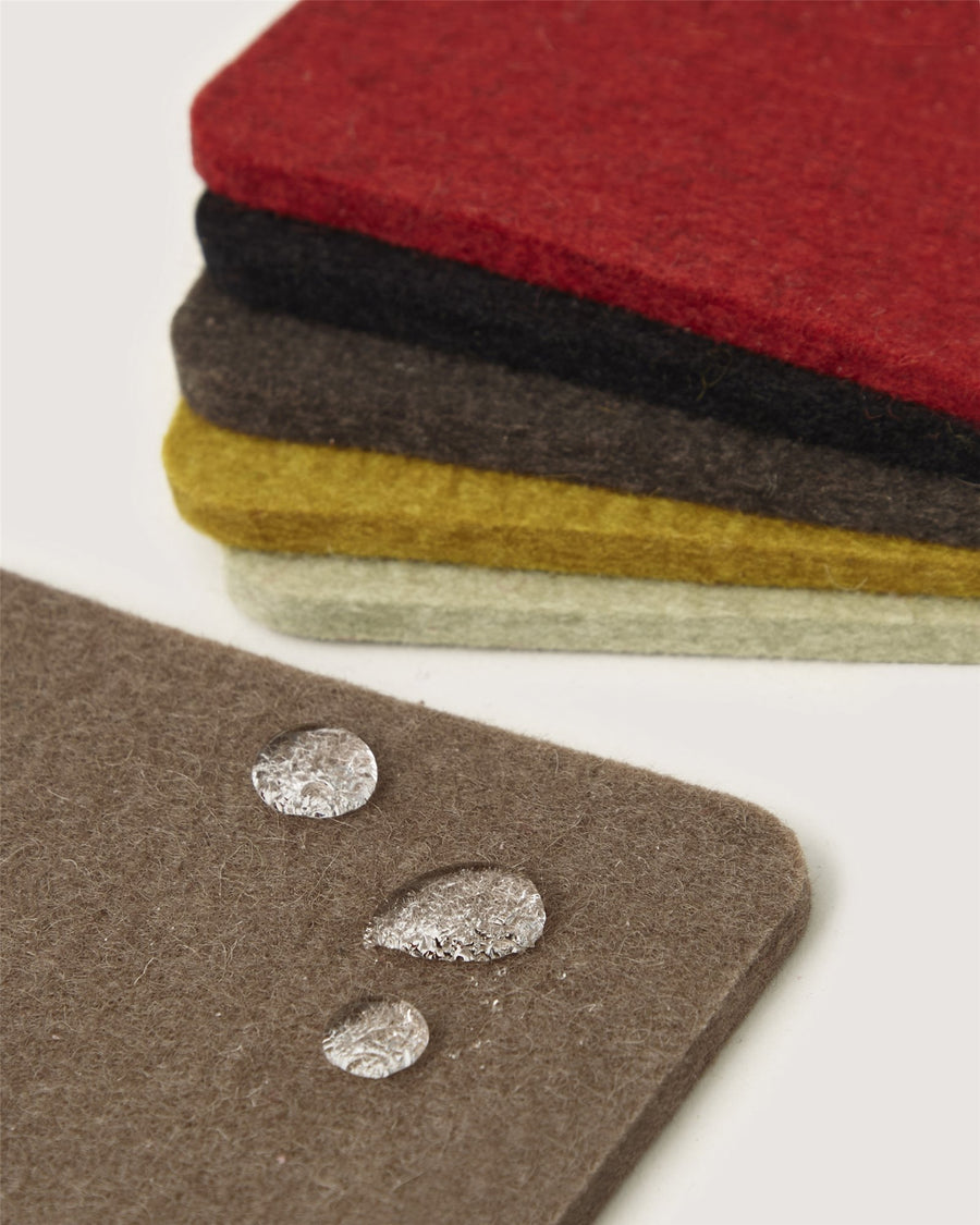Bierfilzl Merino Wool Square Coaster Multi 6 Pack