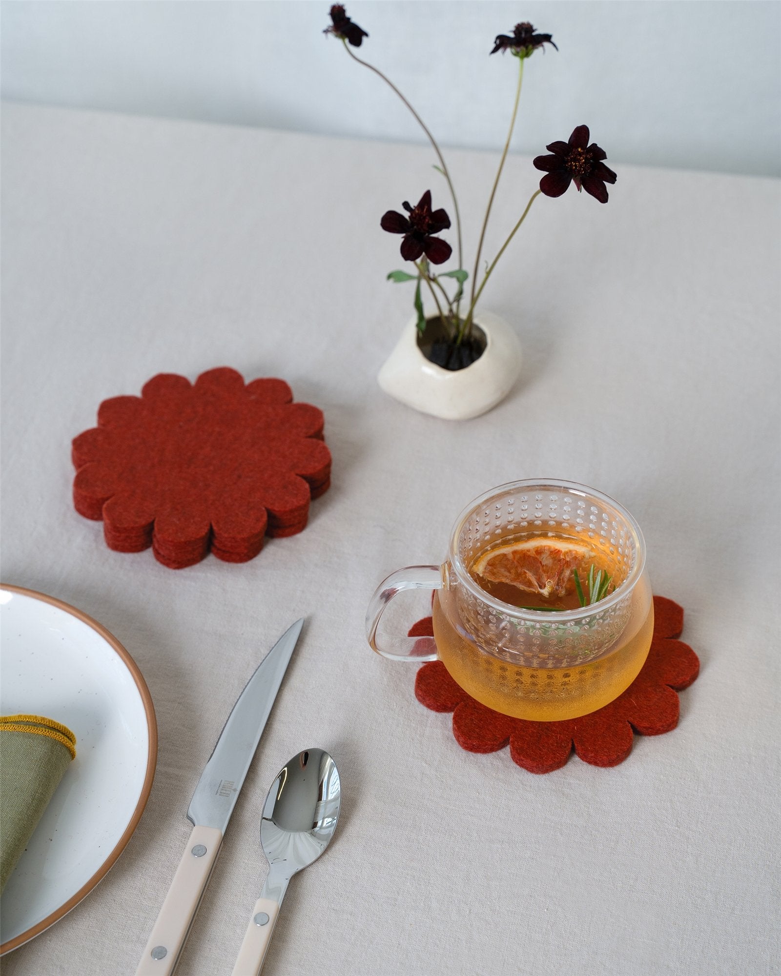 Crest Merino Wool Coaster Solid 4 Pack