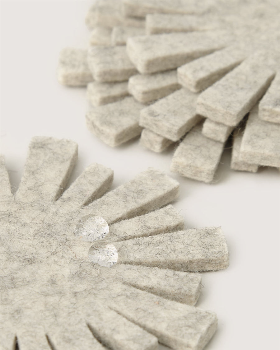 Merino Wool Starburst Coaster Solid 4 Pack