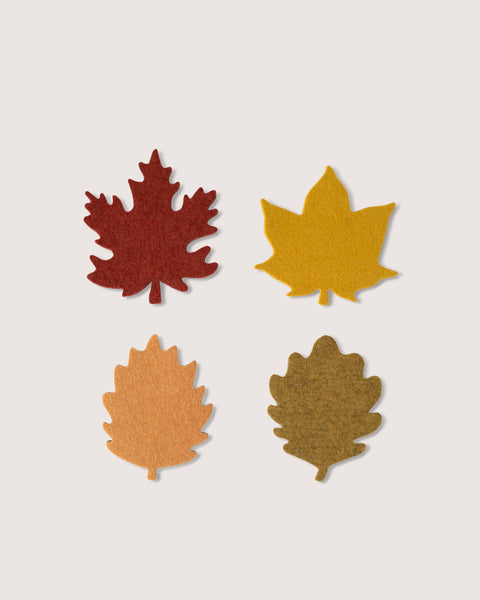 Merino Wool Autumn Leaf Coaster Multi 4 Pack | Graf Lantz