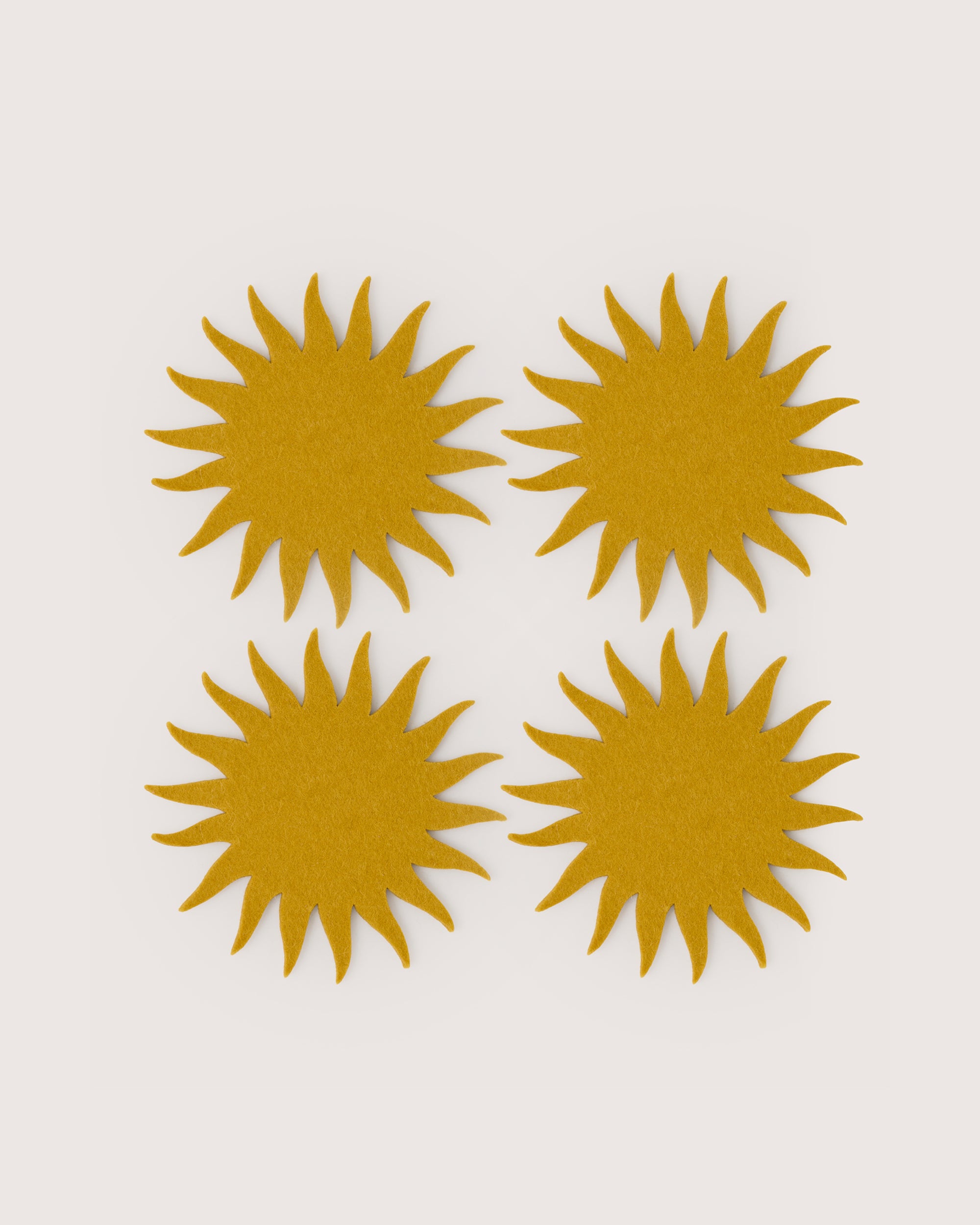 Merino Wool Sunburst Coaster Solid 4 Pack