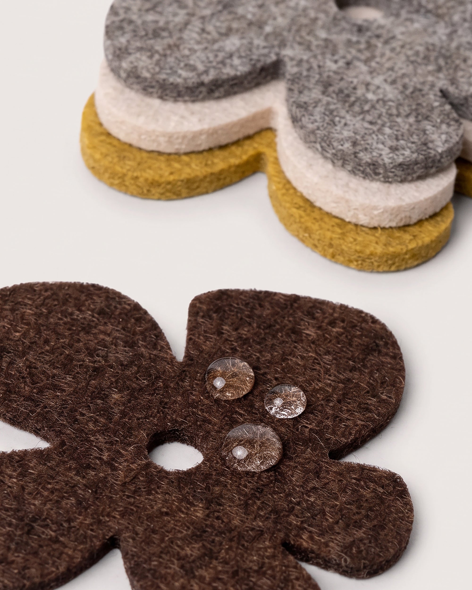 Merino Wool Fleur Coaster Multi 4 Pack