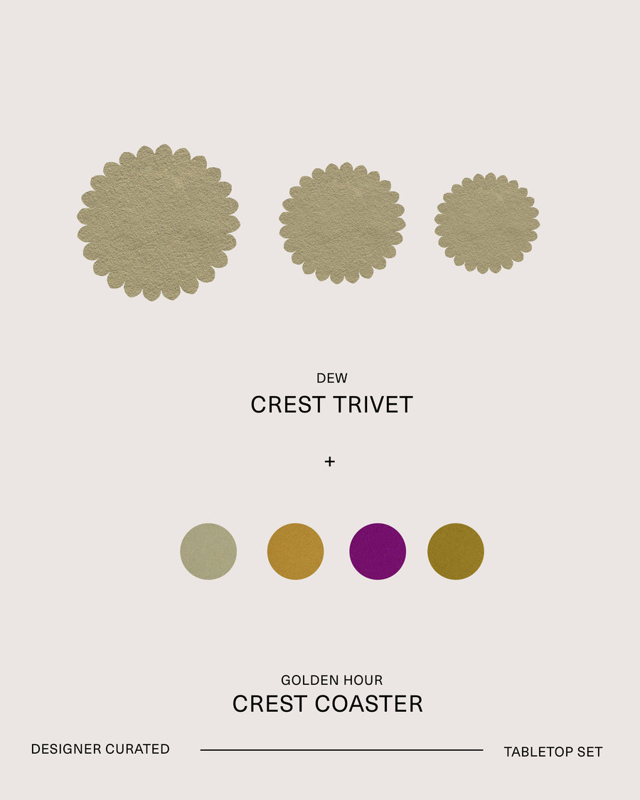 Merino Wool Trivet + Coaster Tabletop Set