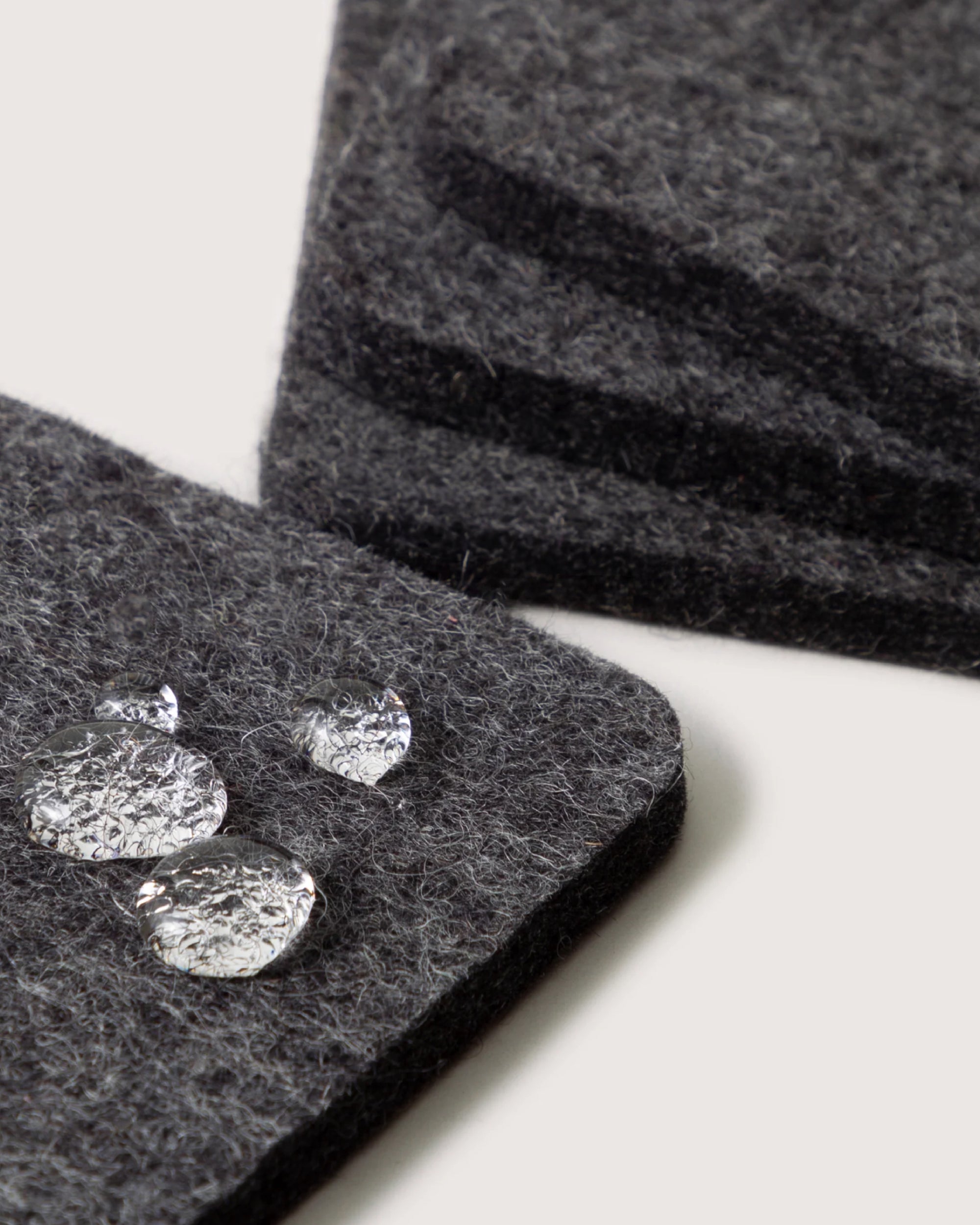 Kobon Leather/Merino Wool Square Tray 4 Pack Coaster Set