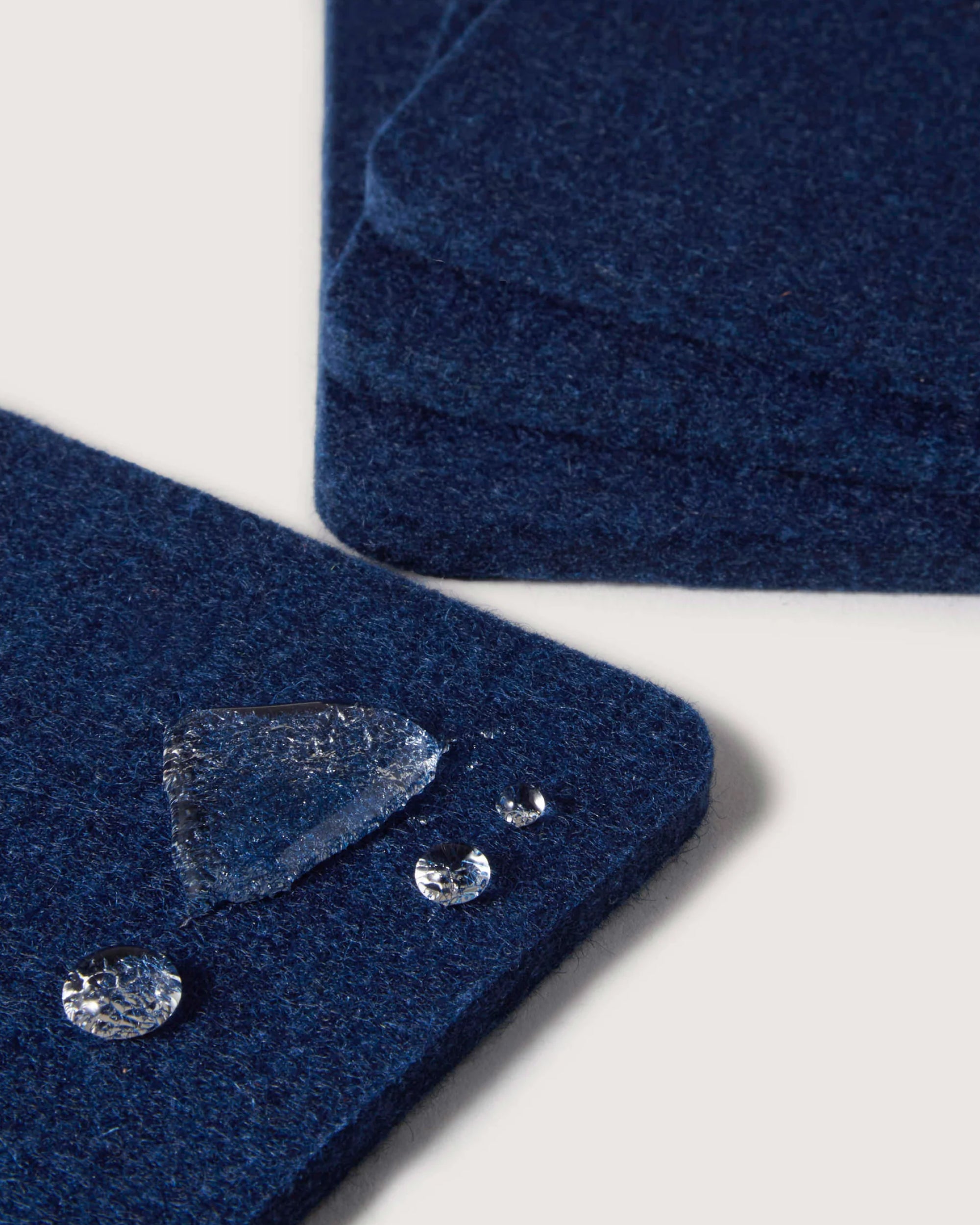 Kobon Leather/Merino Wool Square Tray 4 Pack Coaster Set