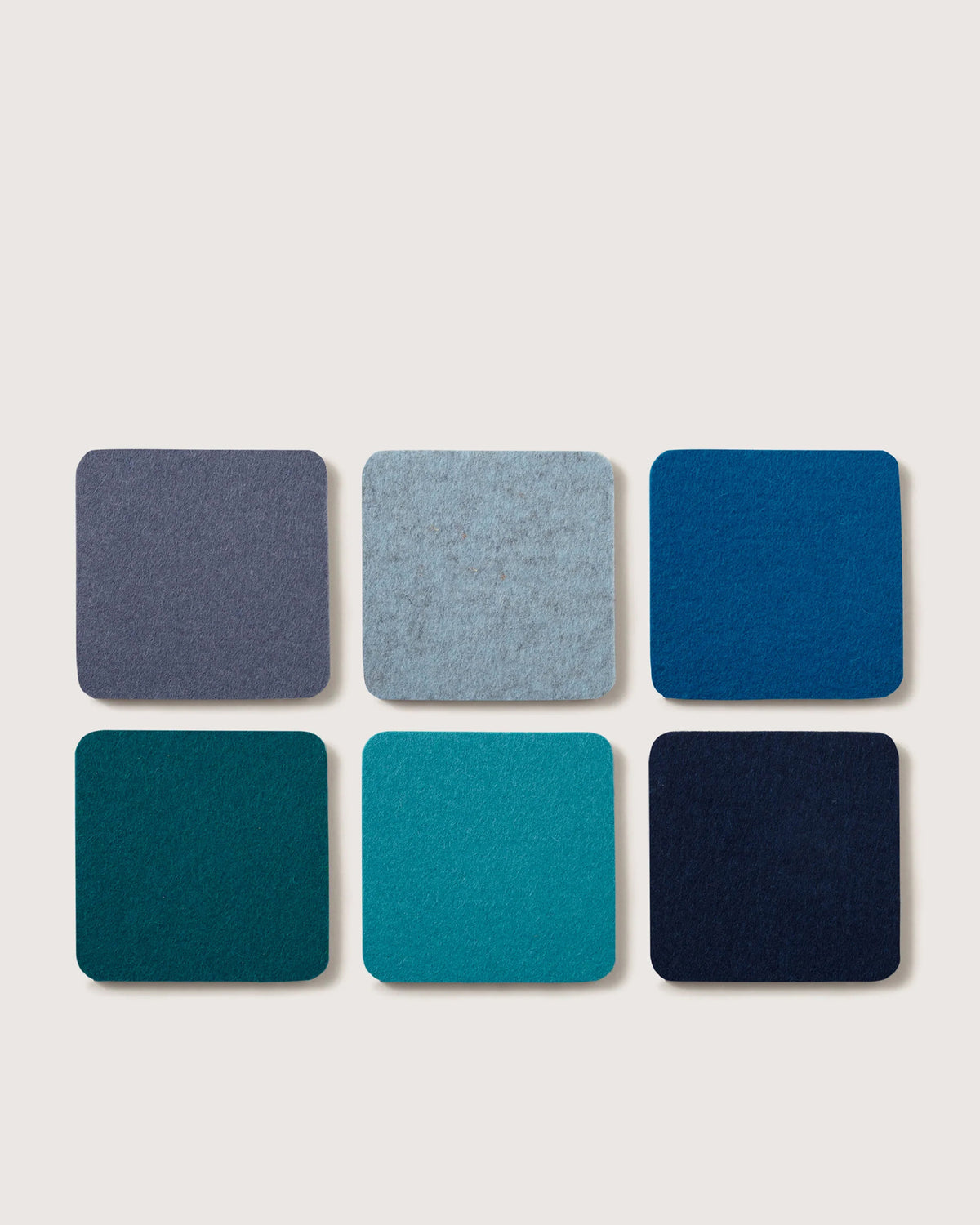 Kobon Leather/Merino Wool Square Tray 6 Pack Coaster Set