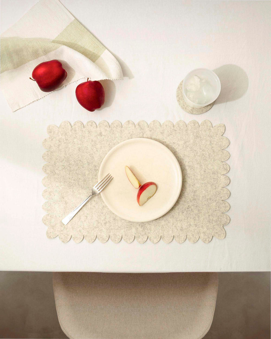 Crest Merino Wool Placemat - Heather White