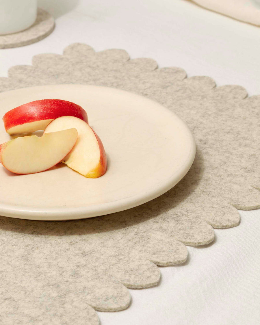 Crest Merino Wool Placemat - Heather White