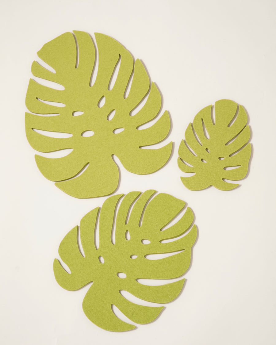 Merino Wool Monstera Leaf Trivet Multipack