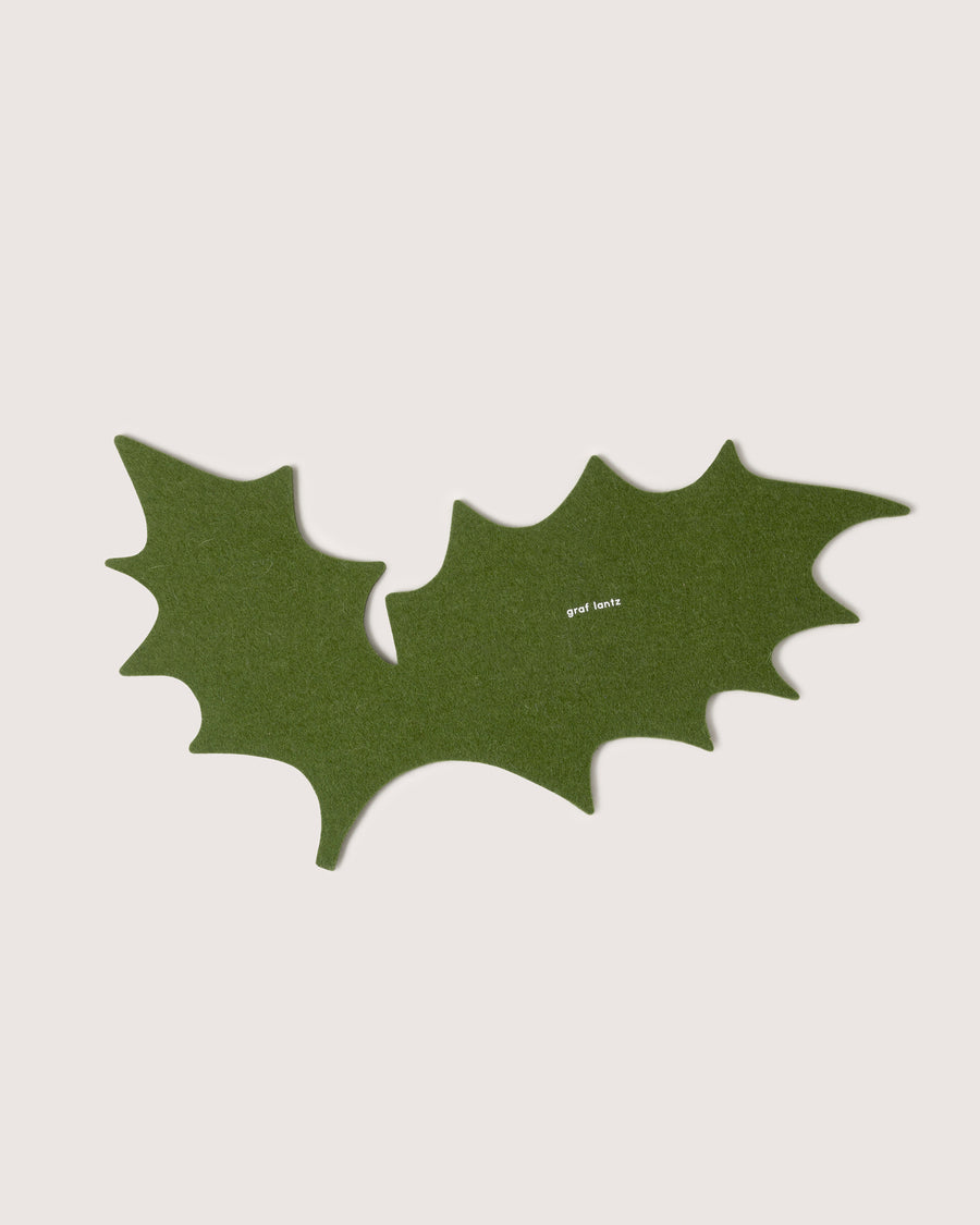 Merino Wool 15" Holly Leaf Trivet