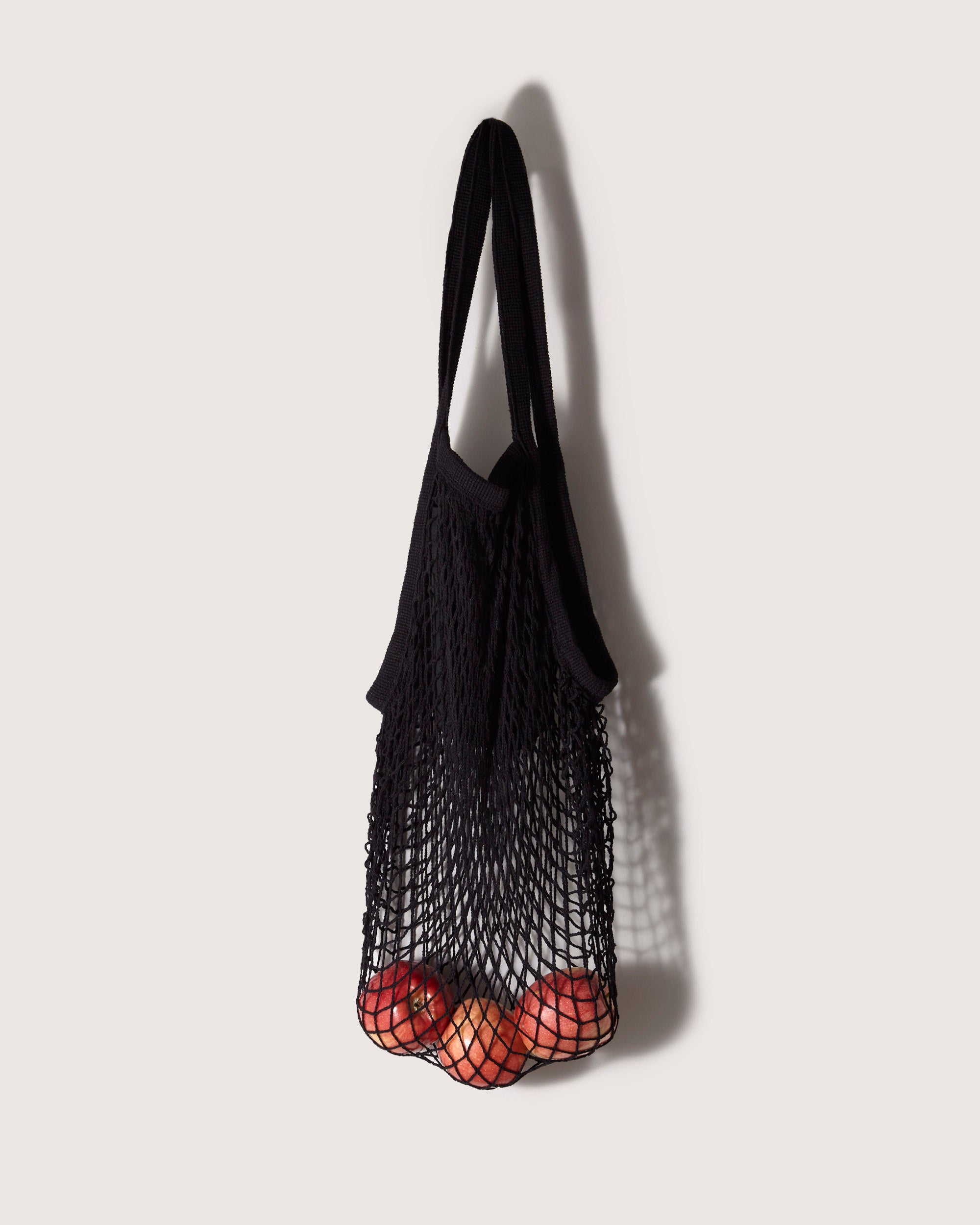 100% Cotton Expandable Ami Net Market Tote in Black