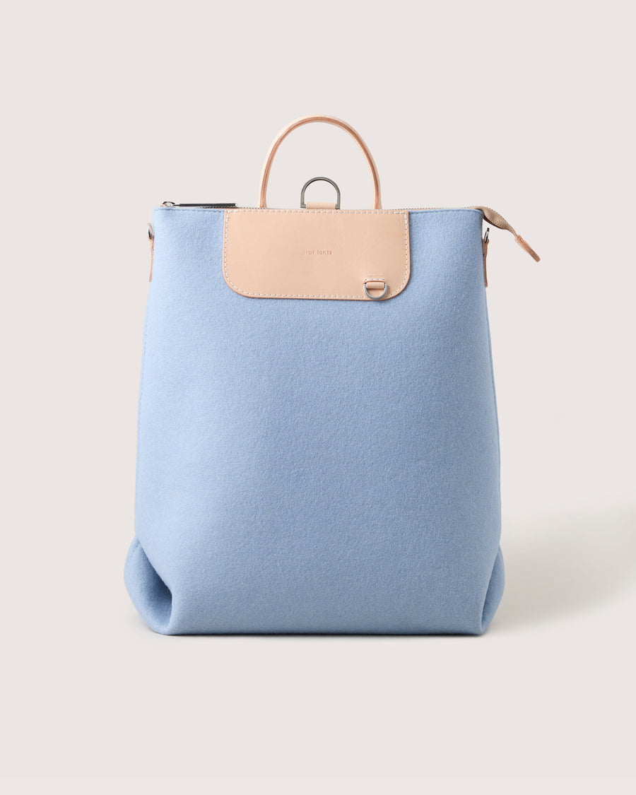 Merino Wool and Leather Bedford Backpack in Granite/Natural | Graf