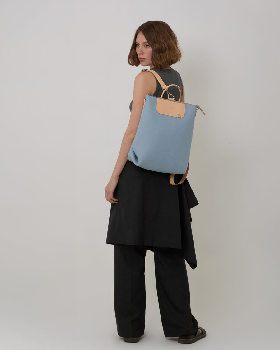 graf lantz mini backpack Merino Wool and Leather Bedford Backpack in Granite/Natural