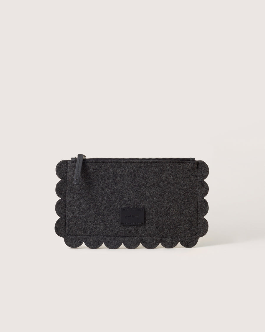 Deco Edge Merino Wool Pouch - Granite