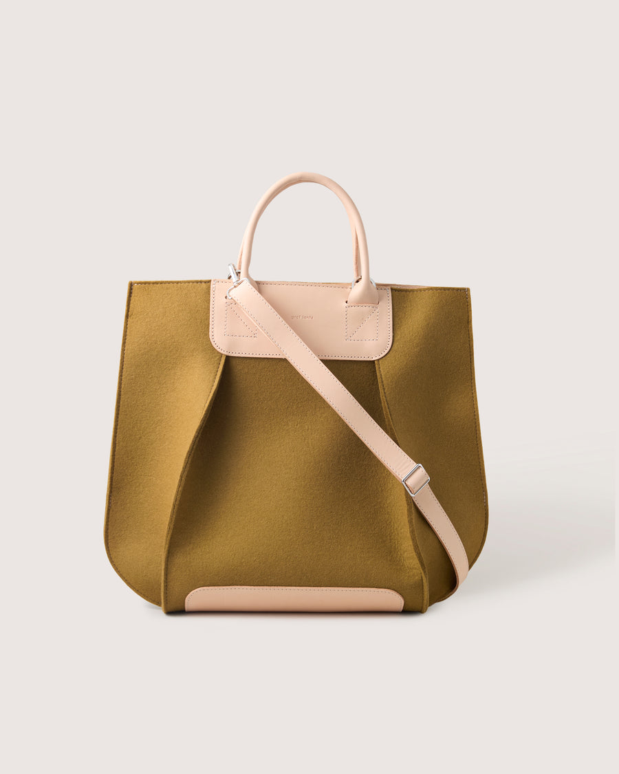 Frankie Merino Wool Crossbody and Top Handle Tote Bag in Gray and