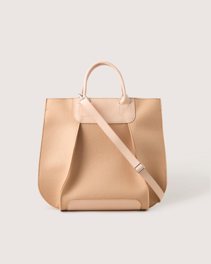 Frankie Merino Wool Crossbody and Top Handle Tote Bag in Dark Grey