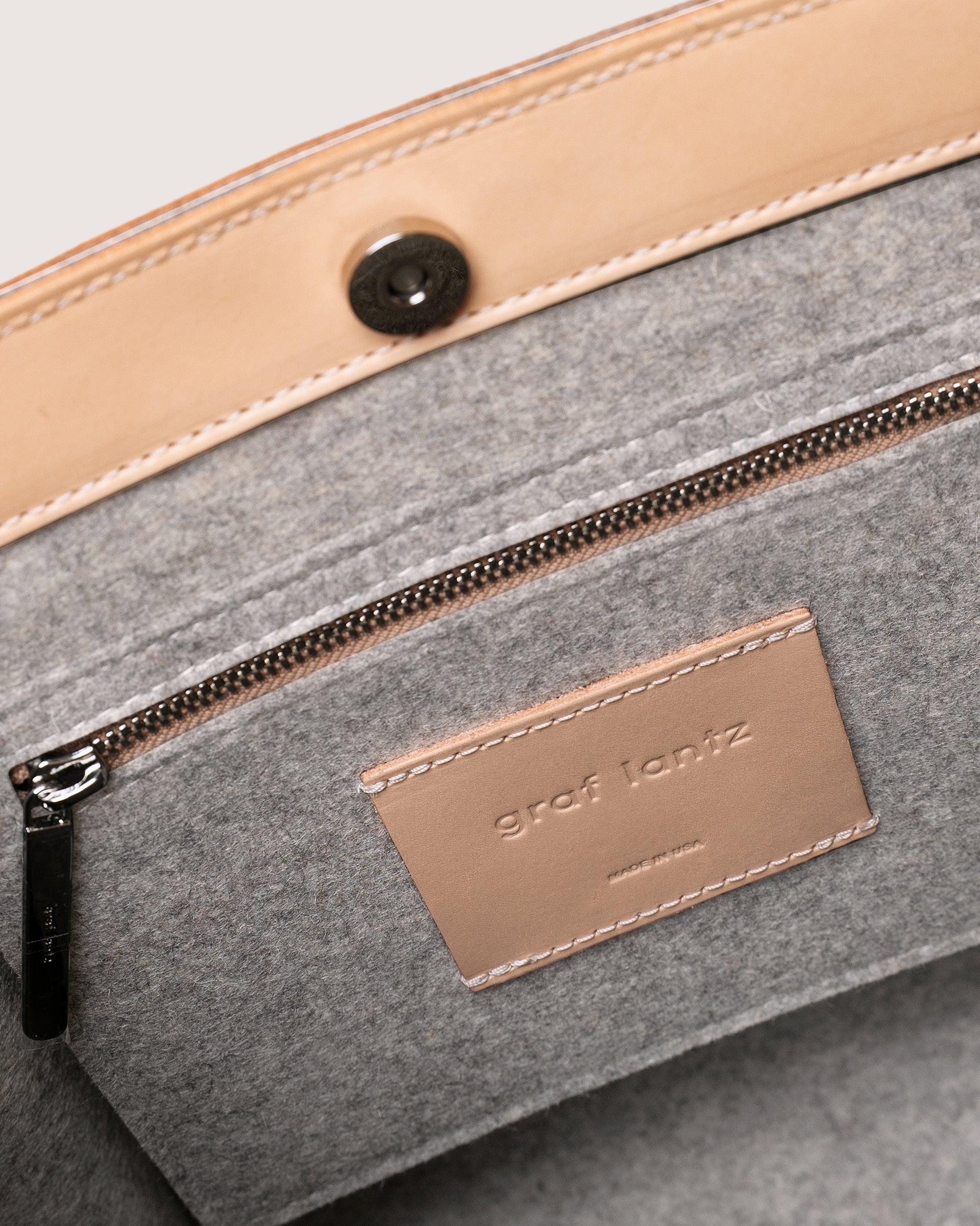 Frankie Merino Wool Crossbody Tote Bag in Gray and Beige | Graf Lantz