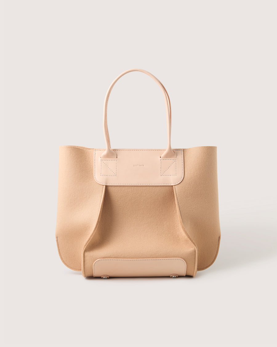 Frankie Merino Wool Crossbody Tote Bag in Charcoal and Black