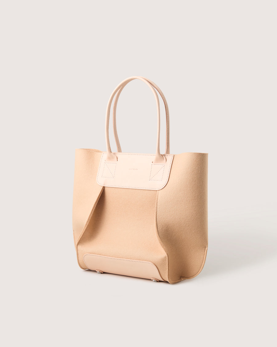 Frankie Merino Wool Crossbody Tote Bag in Gray and Beige | Graf Lantz