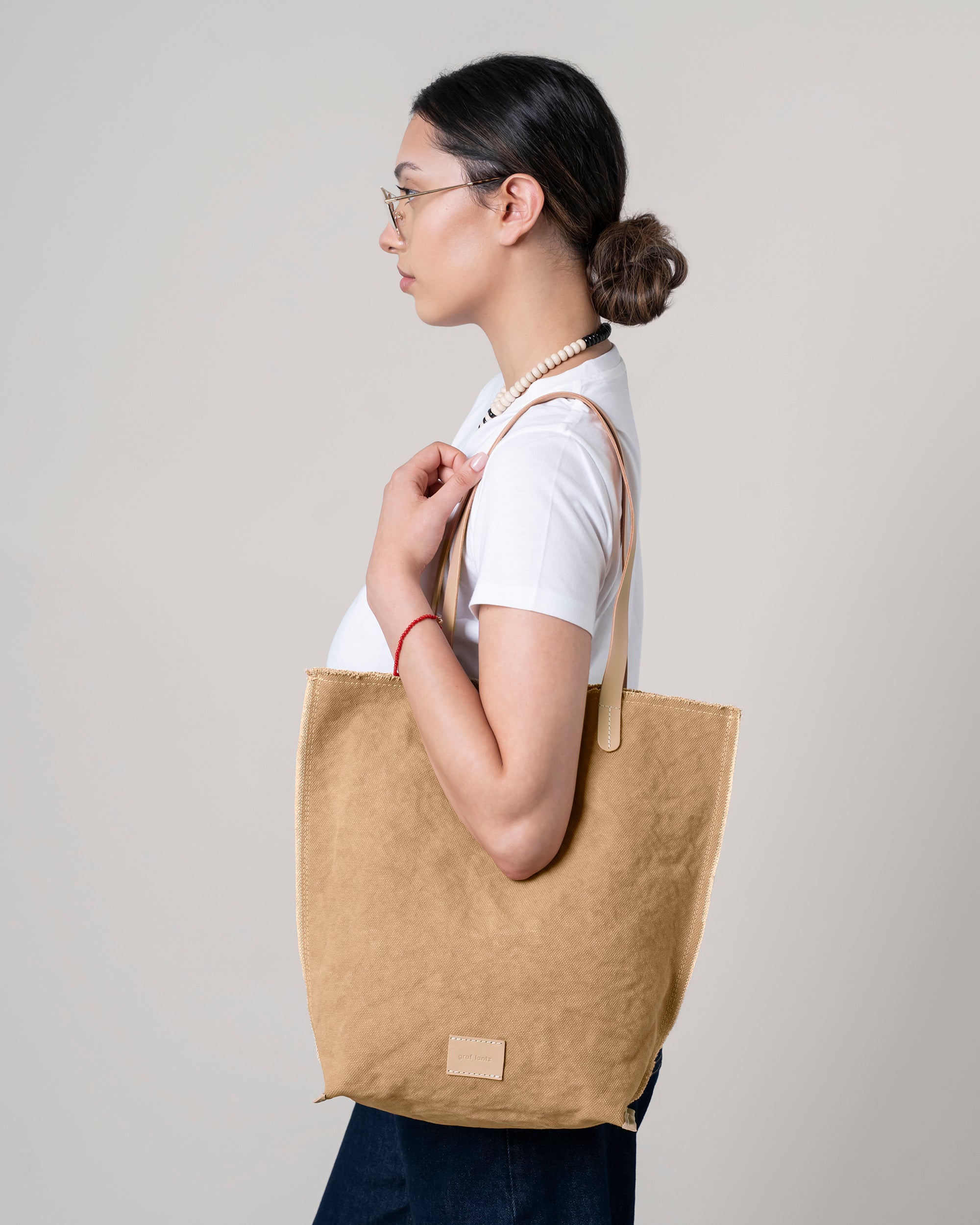 Hana Canvas Tote in Sand Canvas | Graf Lantz